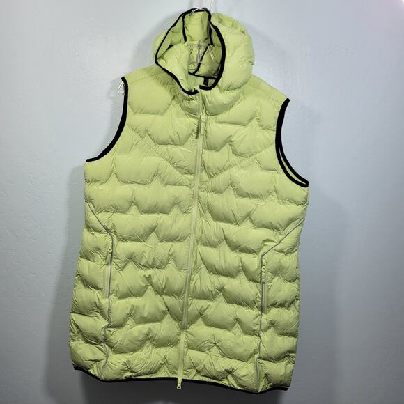 Ulla Popken Women's Hooded Neon Green Puffer Vest Size 20-22 3226-1Clo3 - Picture 8 of 8